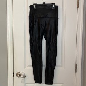 Spankx faux leather high waisted leggings size XL